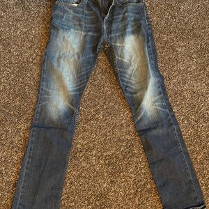 Mossimo Supply Co. Men's Dark Blue Distressed Style Skinny Jeans